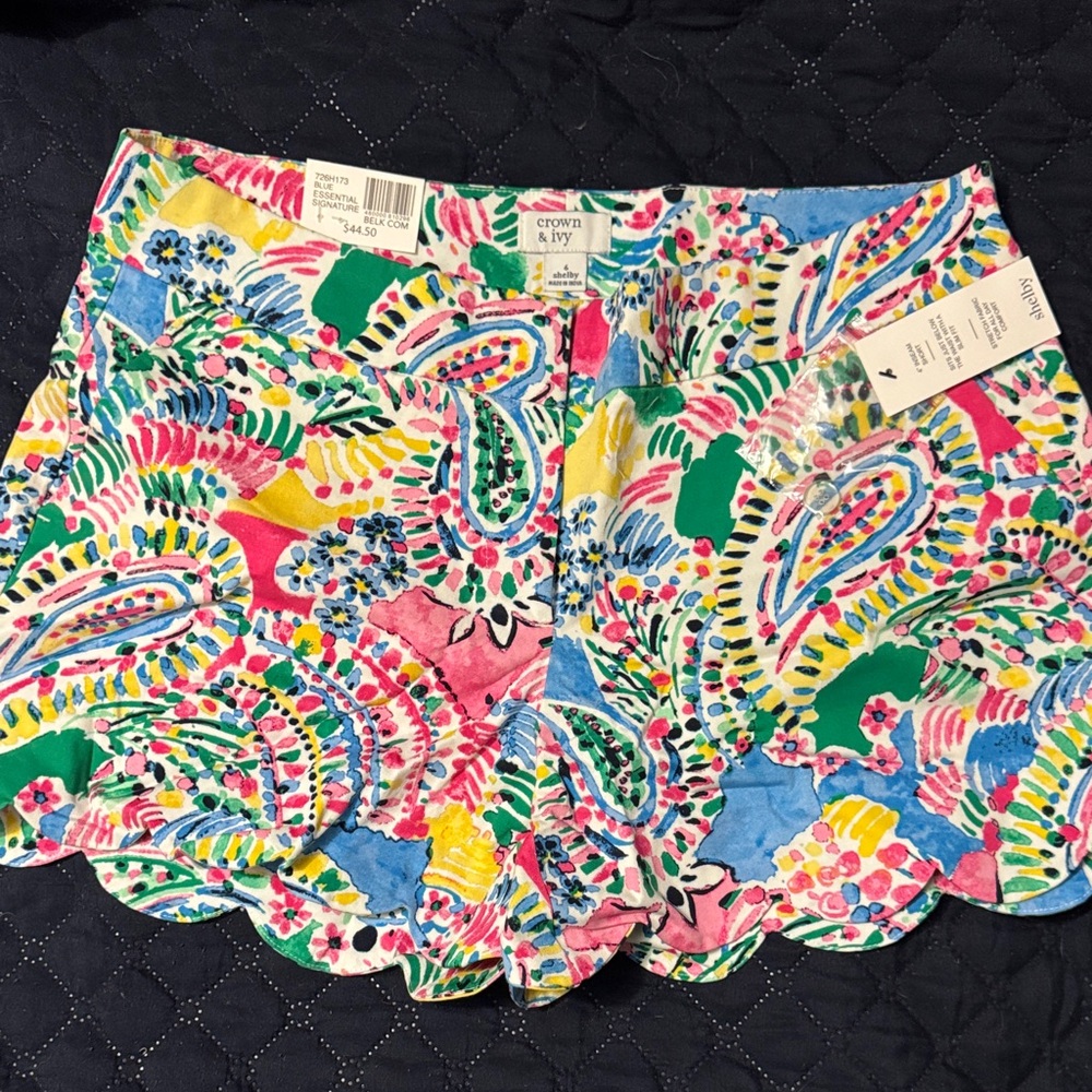 Crown & Ivy Multicolor High Waist Shorts